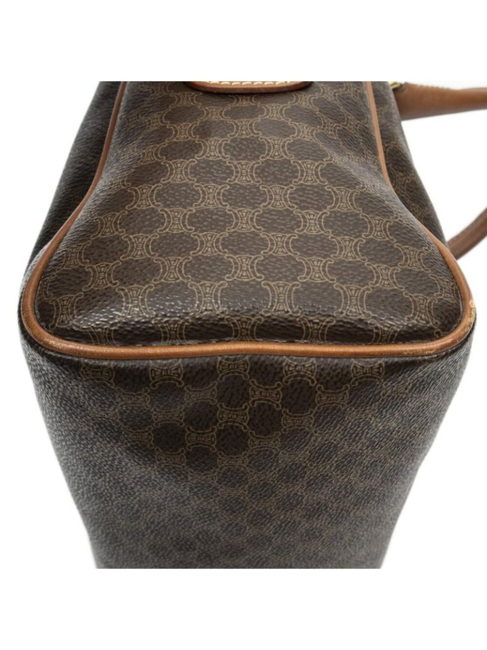 ★SOLD★ Celine Vintage Small Slip Pocket Boston Brown Macadam Canvas - Picture 8 of 10
